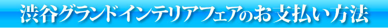 渋谷グランドインテリアフェアのお支払い方法