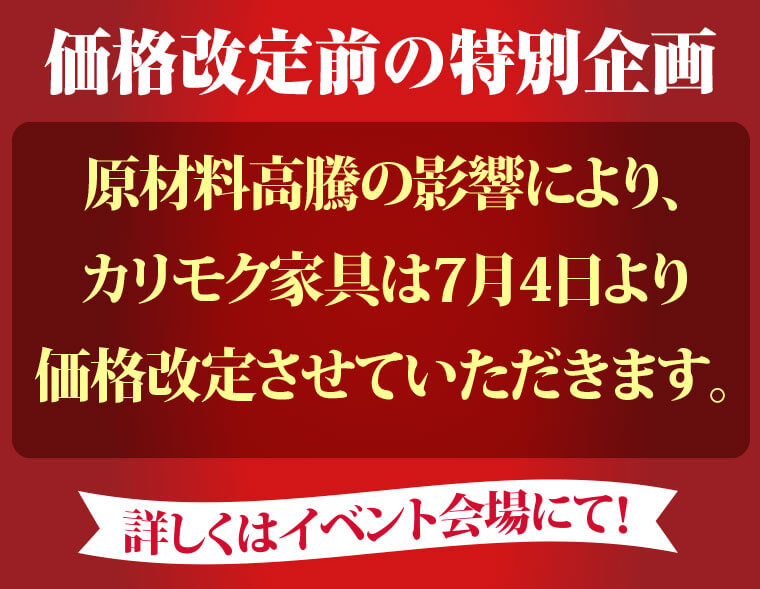 価格改定前の特別企画