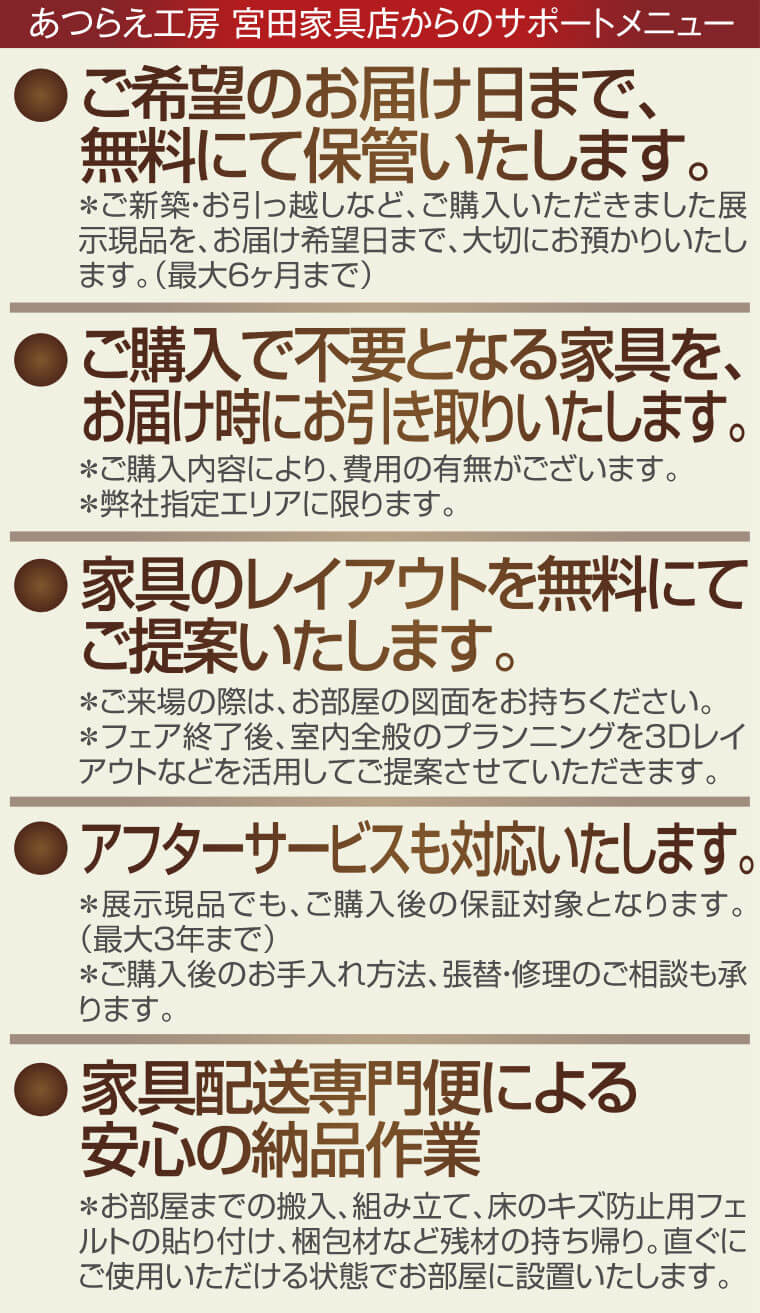 サポートメニュー