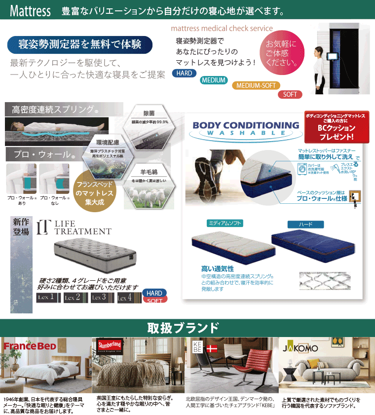 フランスベッドのラインナップ