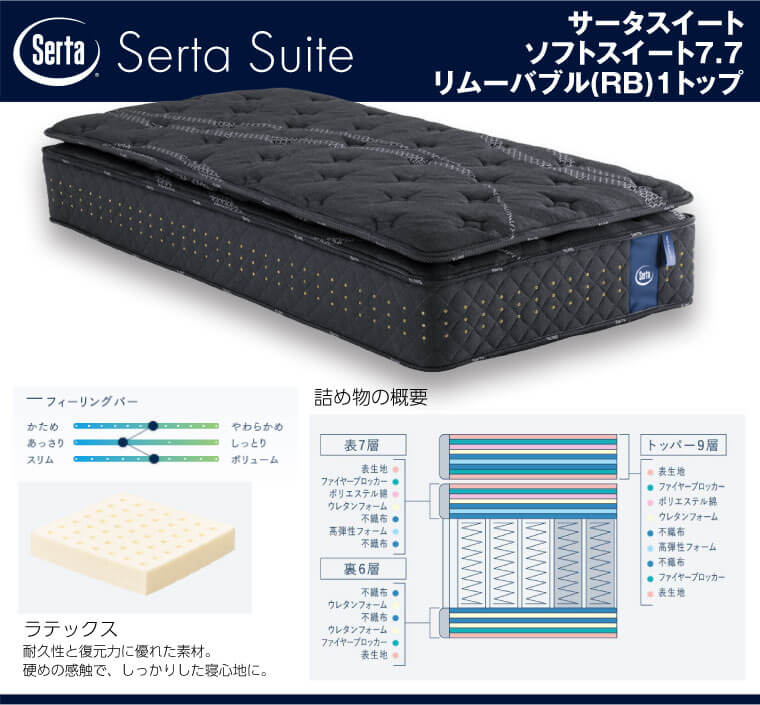 サータスイート ソフトスイート7.7リムーバブル(RB)1トップ